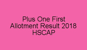 Plus One First Allotment result 2018 HSCAP