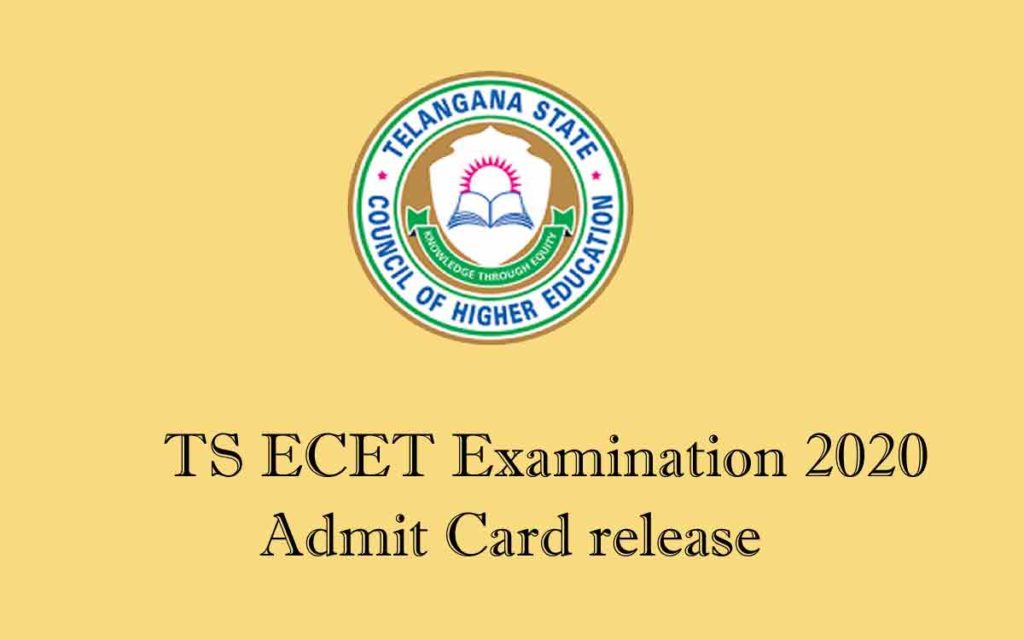TS ECET Examination 2020 Admit Card details
