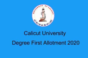 Calicut University Degree First Allotment 2020