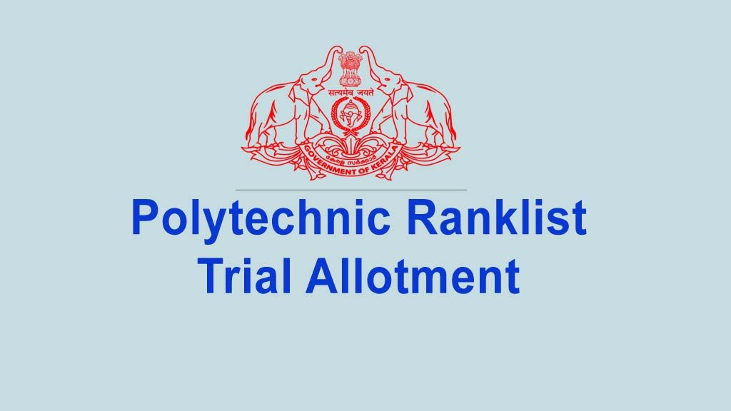 Kerala Polyechnic Rank List and Allotment Result