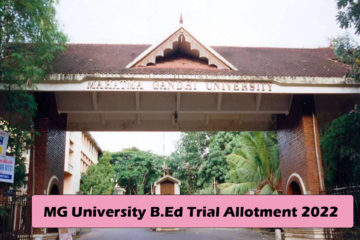 MG University B.Ed Trial Allotment 2022