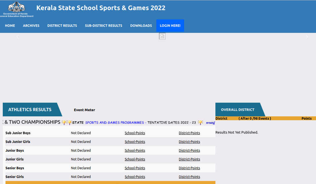 Kerala School Athletics Meet Result 2022