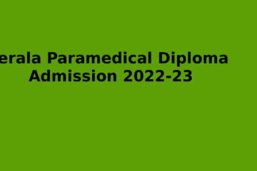 Kerala Paramedical Admission 2022