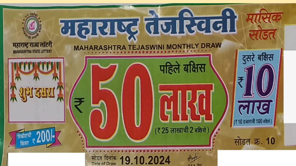 Maharashtra Tejaswini Monthly Lottery Result